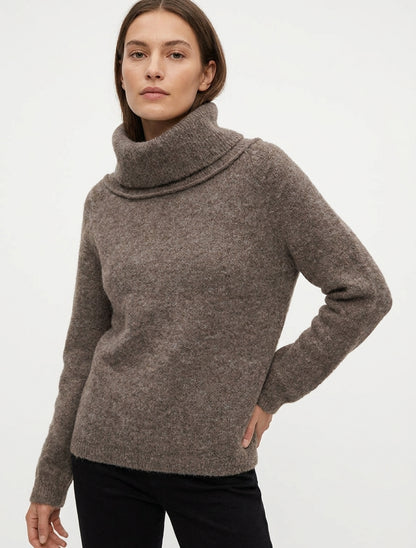Rollkragenpullover aus Wollmischung - Braun