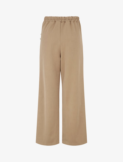 Pantalon ample taille haute et drapé - Camel clair - 2