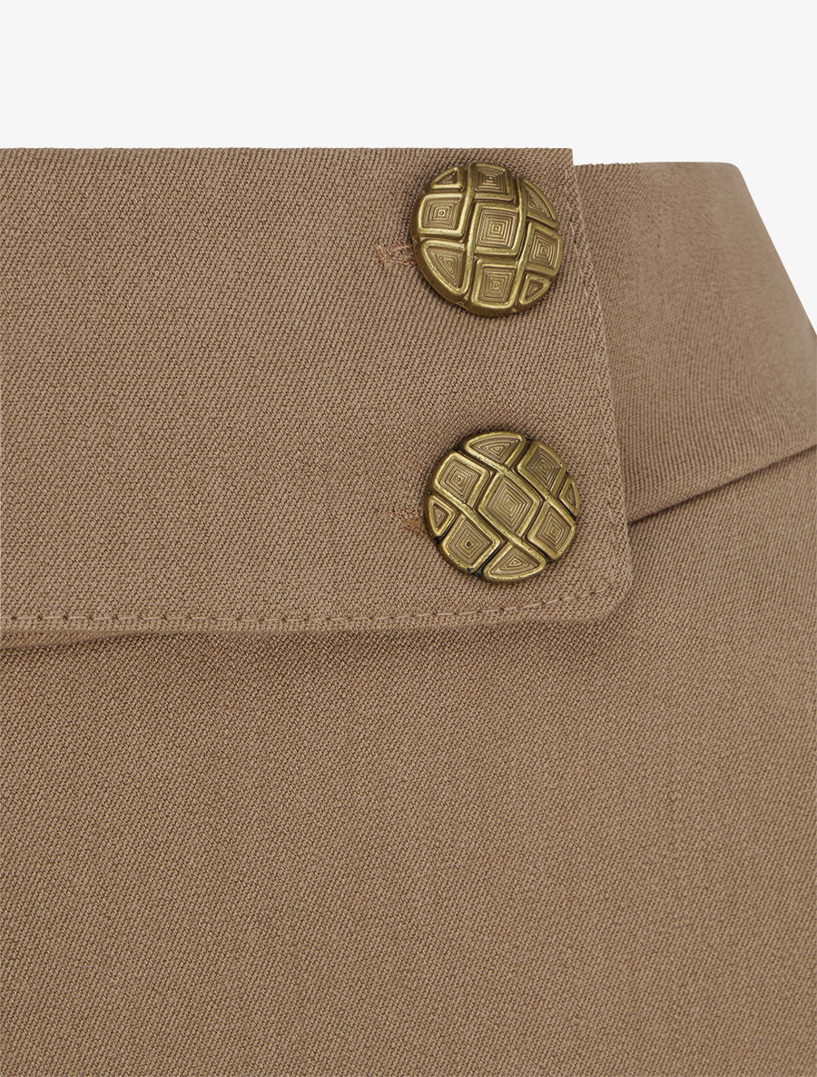 Pantalon ample taille haute élastiquée - Camel clair - 3