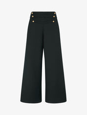 Pantalon à pont à boutons décoratifs - Noir - 1