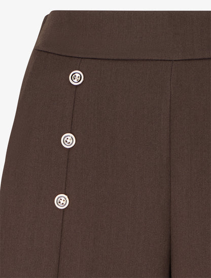 Pantalon pont coupe droite - Marron - 3