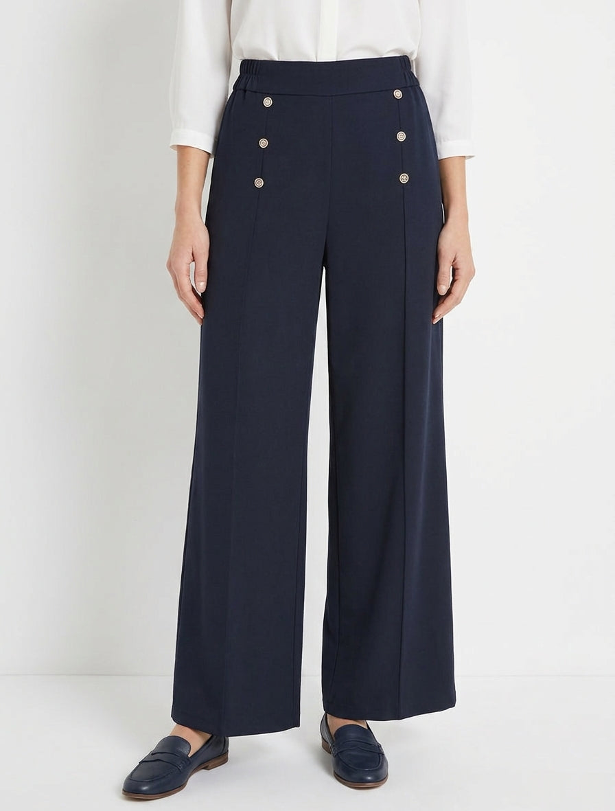 Gerade geschnittene Matrosenhose - Marine