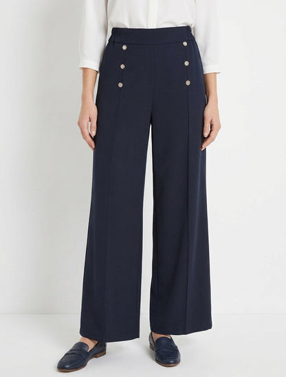 Gerade geschnittene Matrosenhose - Marine