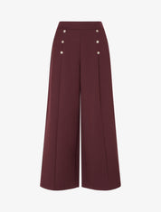 Pantalon pont coupe droite - Lie de vin - 1