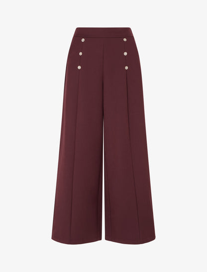 Pantalon pont coupe droite - Lie de vin - 1