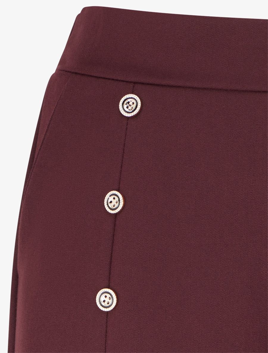 Pantalon pont coupe droite - Lie de vin - 3