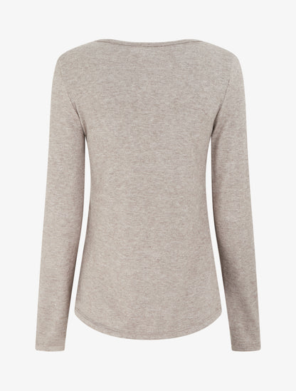 Pull fin à empiècement bijou - Taupe - 2