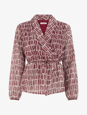 Blouse imprimée à col cache-coeur - Bordeaux - 1