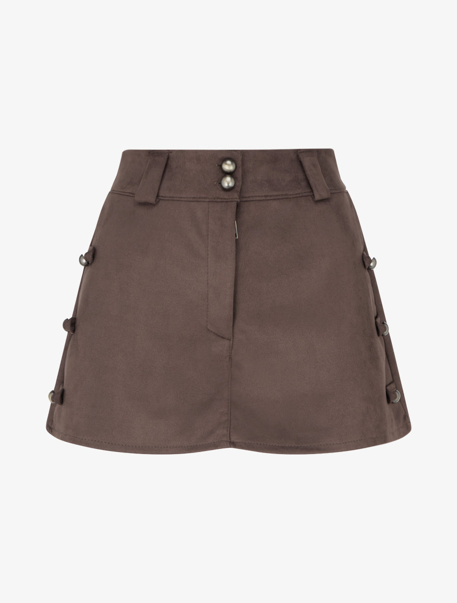 Short en suédine en trompe l&