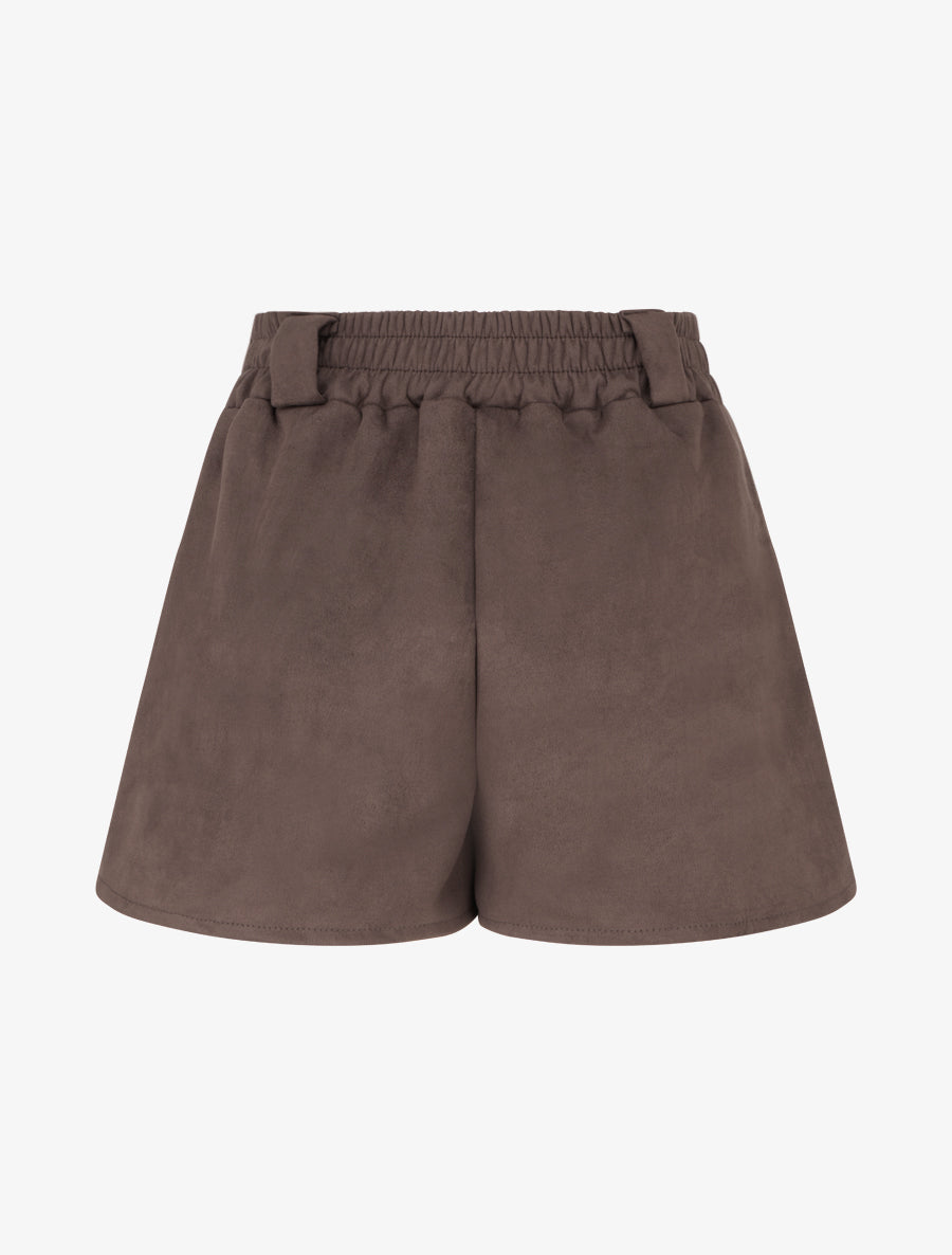 Short en suédine en trompe l&