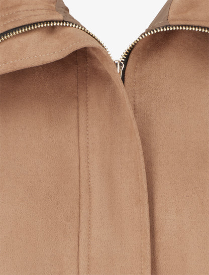 Bomber en suédine à poignets boutonnés - Camel - 3