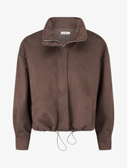 Bomber en suédine à poignets boutonnés - Marron - 1