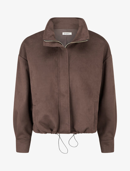 Bomber en suédine à poignets boutonnés - Marron - 1