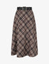 Jupe mi-longue imprimé tartan écossais - Marron - 1