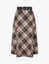 Jupe mi-longue imprimé tartan écossais - Beige - 1