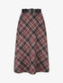 Jupe mi-longue imprimé tartan écossais - Bordeaux - 1