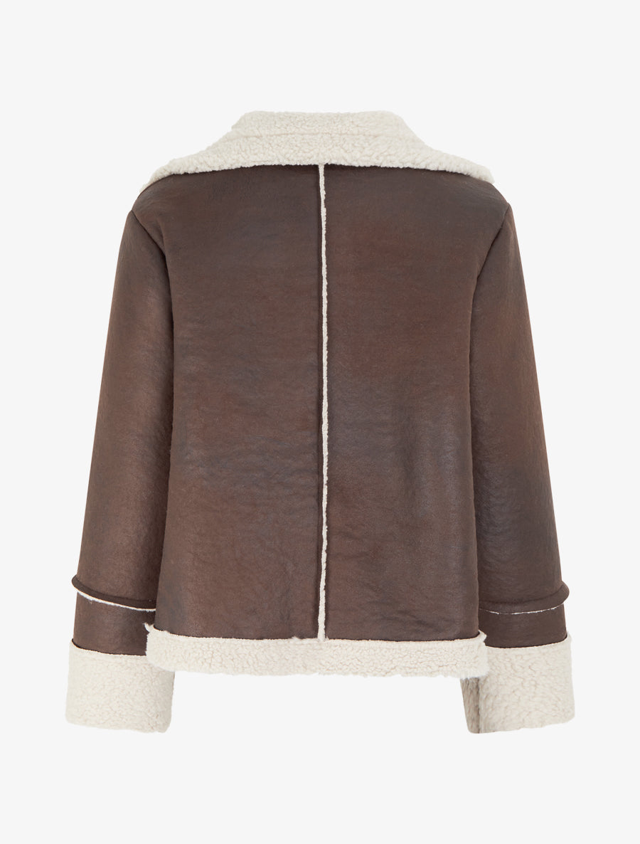 Bombardier effet peau de mouton - Marron clair - 2