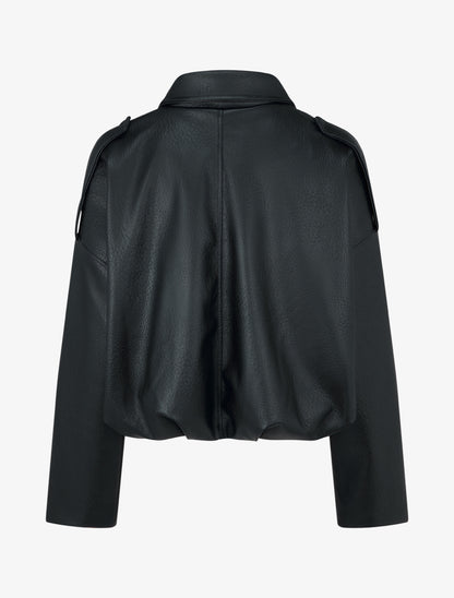 Veste simili ample style bomber - Noir - 2
