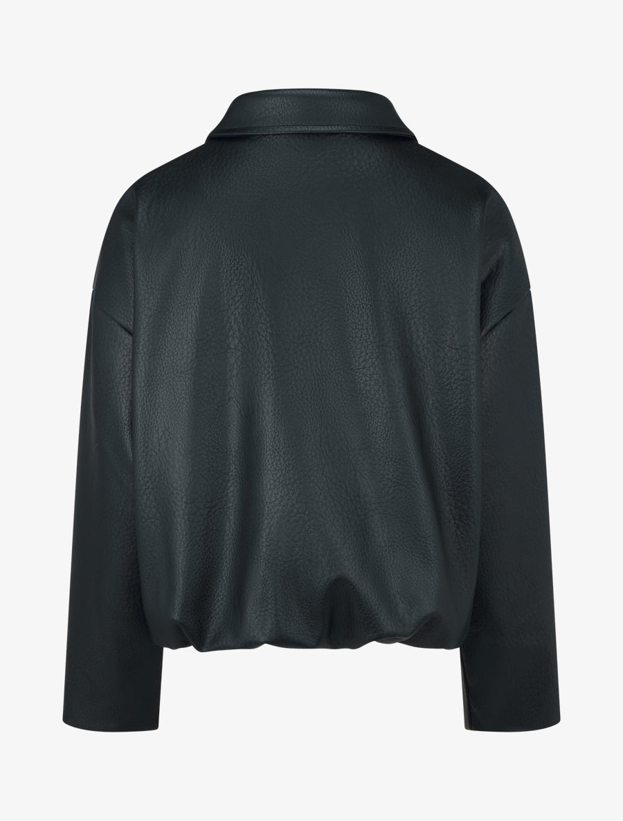 Bomber en simili coupe boule - Noir - 2
