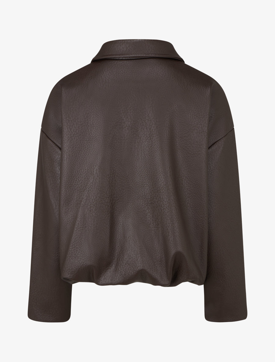 Bomber en simili coupe boule - Marron - 2