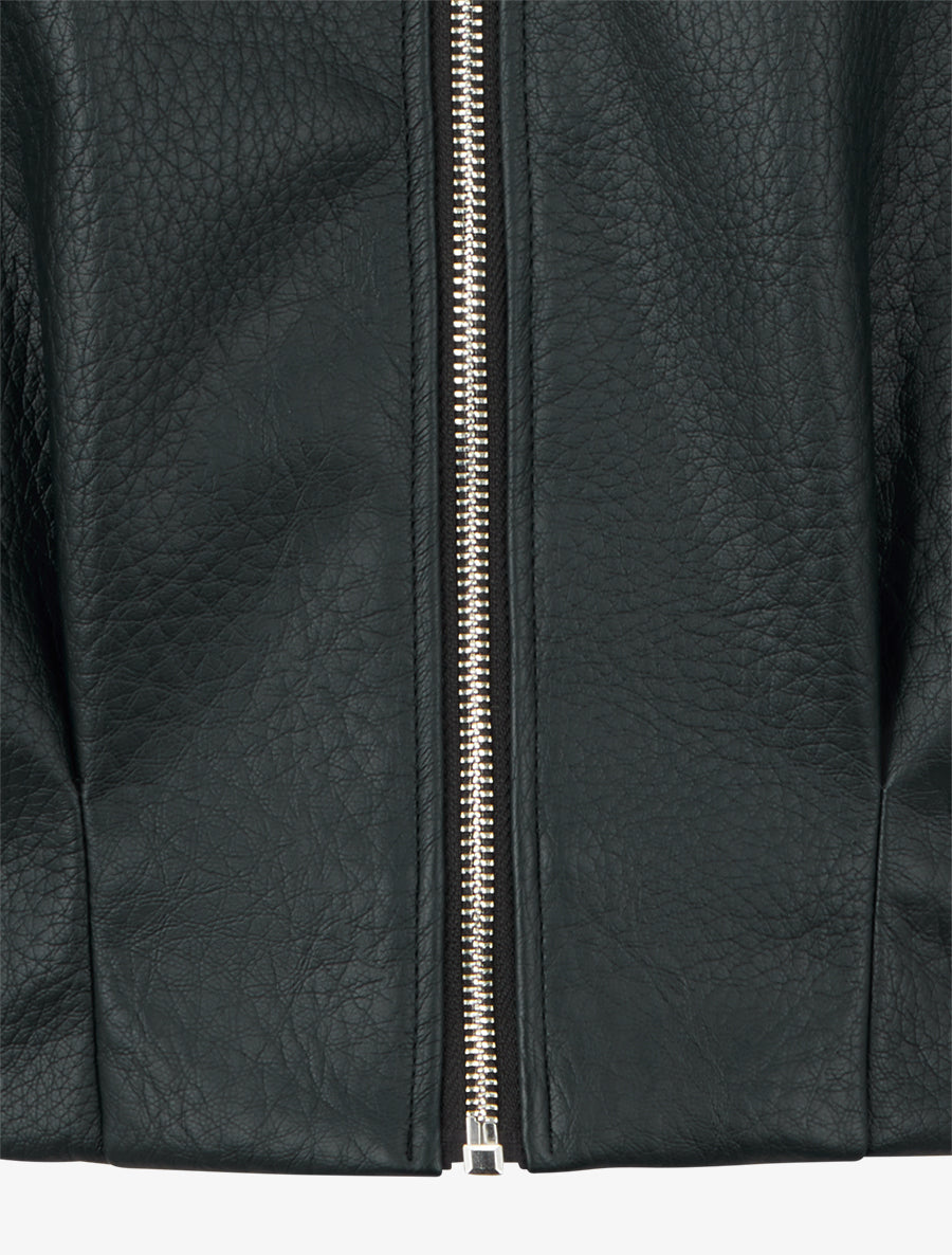 Blouson court en simili - Noir - 3