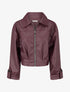 Blouson court en simili - Lie de vin - 1