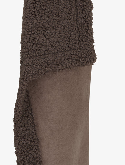 Blouson sans manches effet peau de mouton - Marron - 3