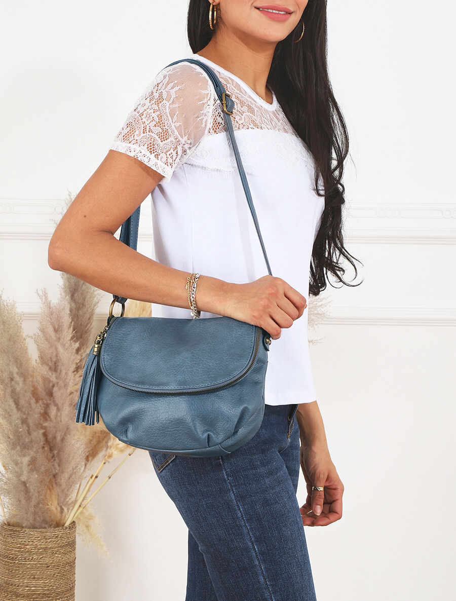 Sac besace Renata - Bleu gris - 5