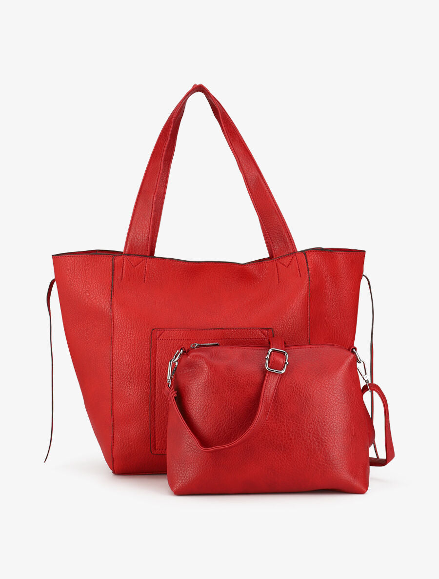 Sac cabas et pochette Julienne - Rouge - 5