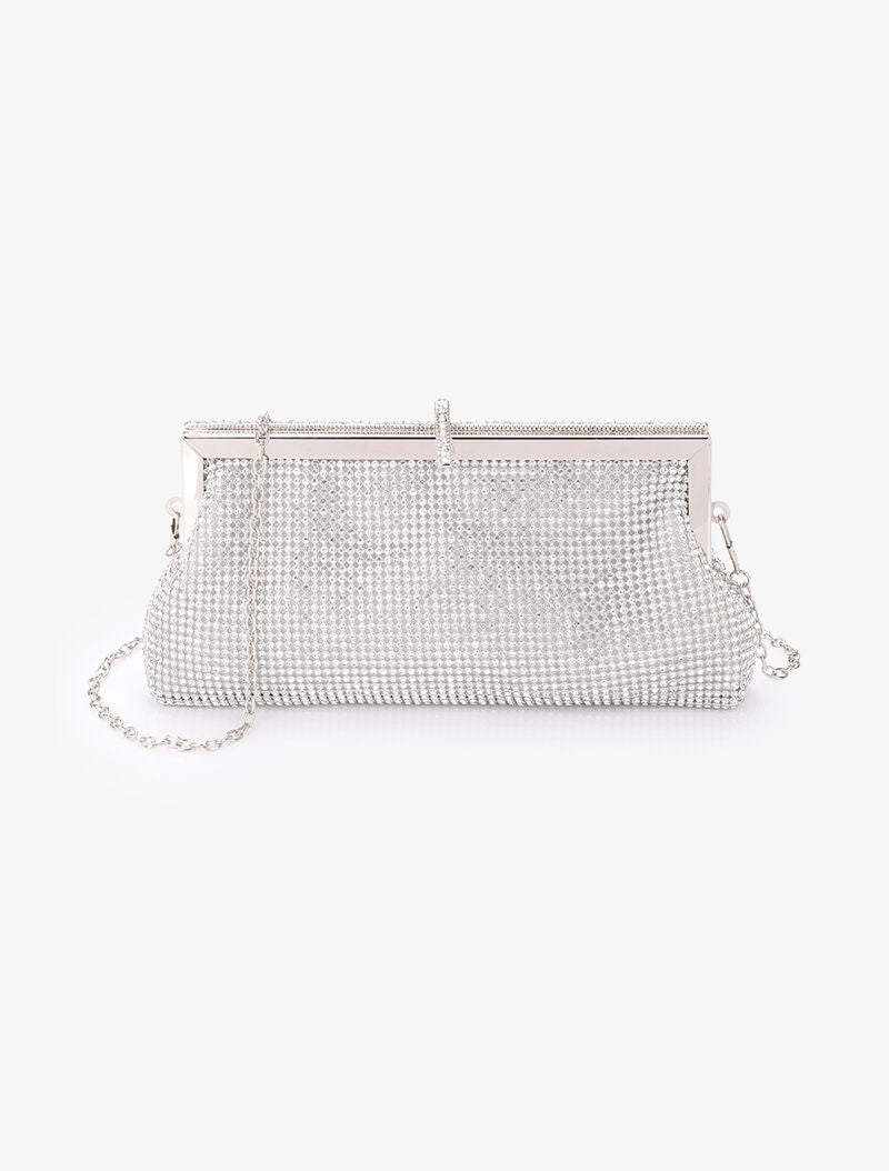Pochette style bourse à strass - Argent - 1