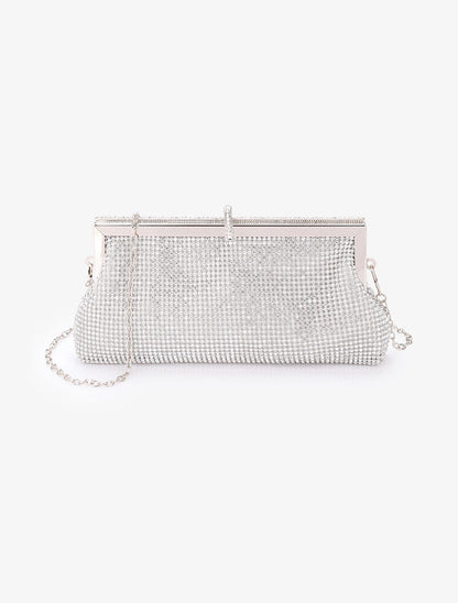 Pochette style bourse à strass - Argent - 1