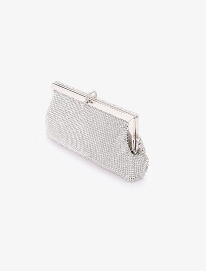 Pochette style bourse à strass - Argent - 2