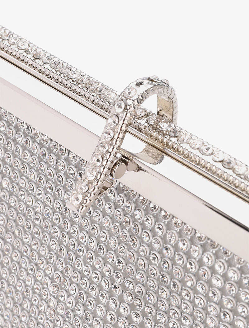 Pochette style bourse à strass - Argent - 4