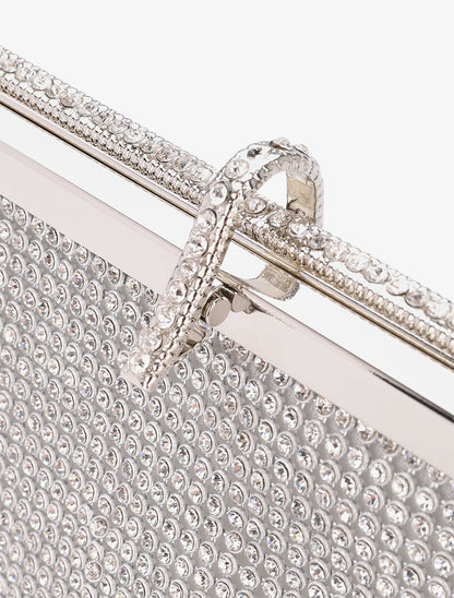 Pochette style bourse à strass - Argent - 4