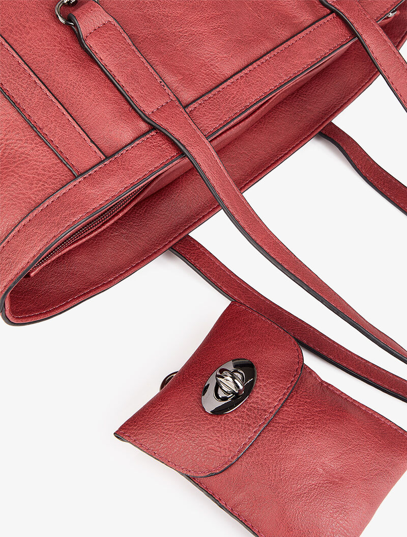 Sac cabas à pochette Melinda - Rouge - 4