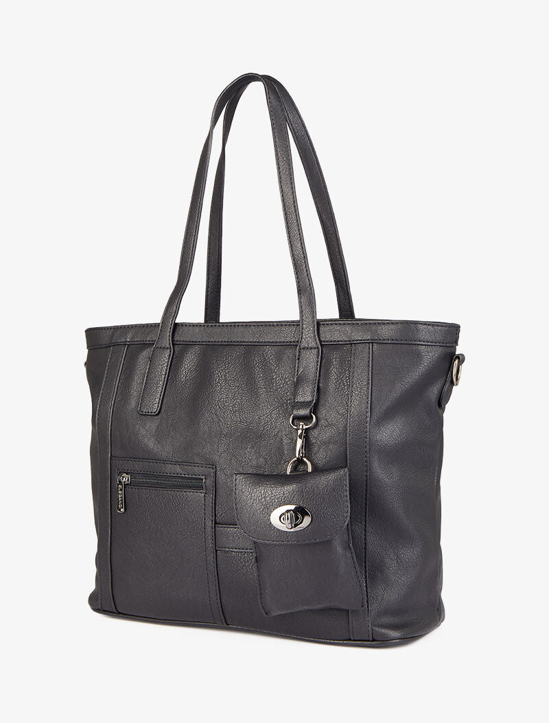Sac cabas à pochette Melinda - Noir - 2