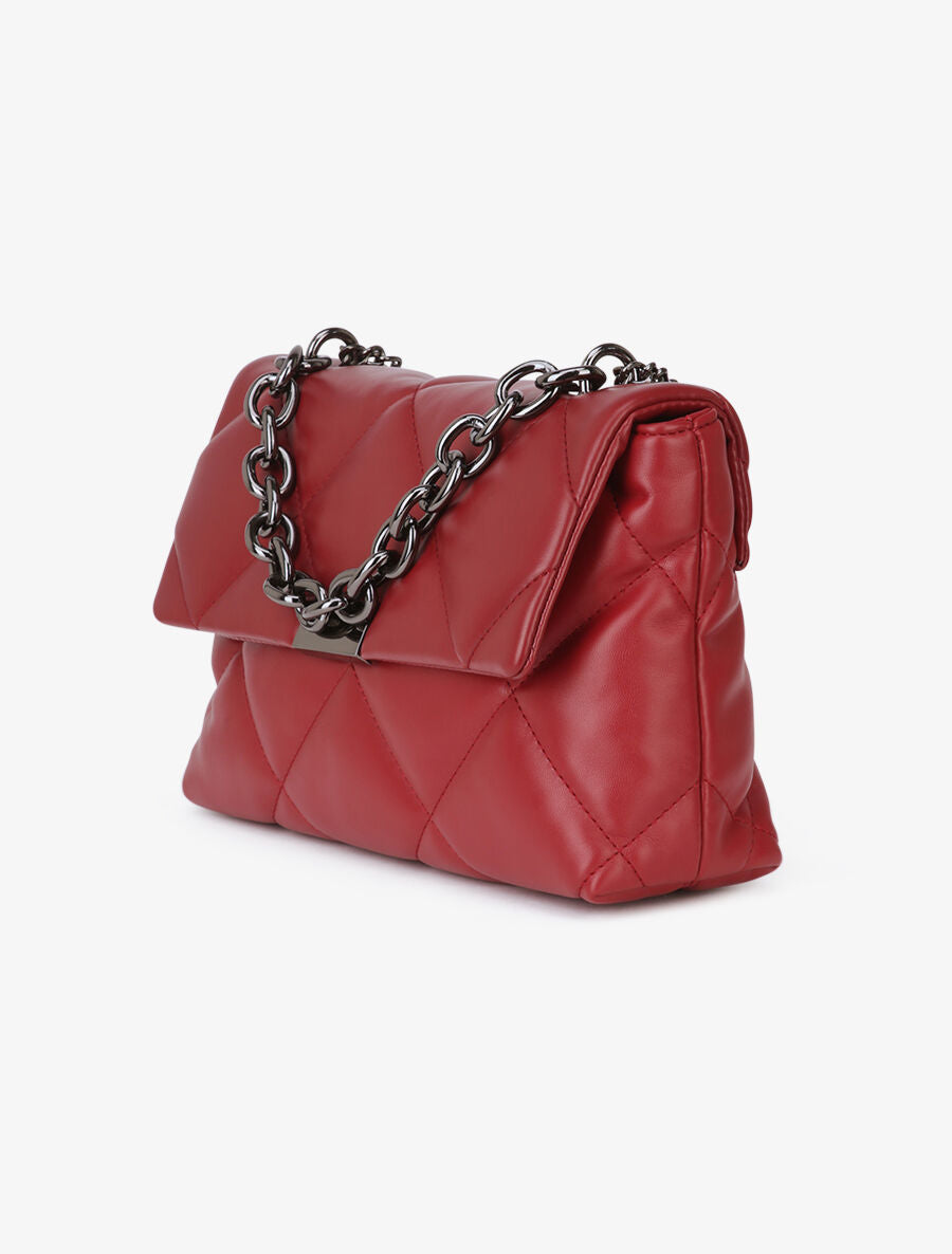 Sac besace Gaelle - Rouge foncé - 2