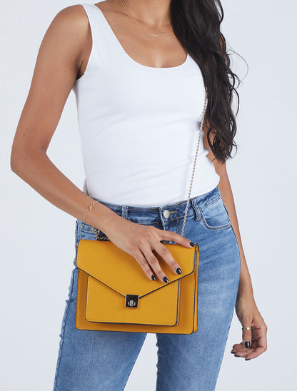 Sac besace Carine - Jaune moutarde - 5