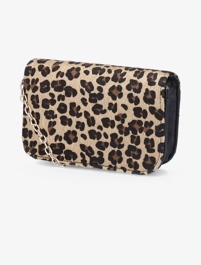 Sac banane rectangulaire à imprimé léopard - Camel - 2