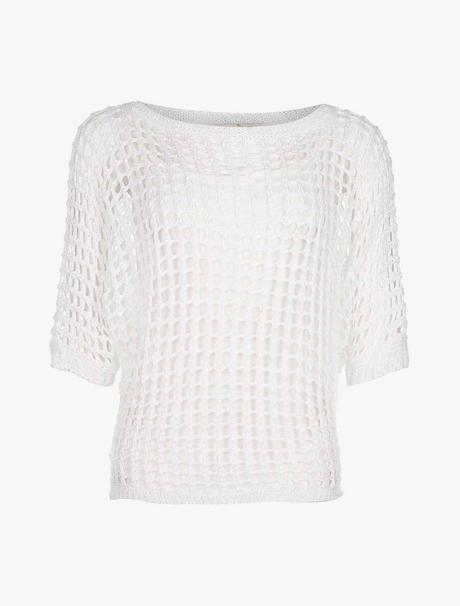 Pull filet et débardeur - blanc - 1