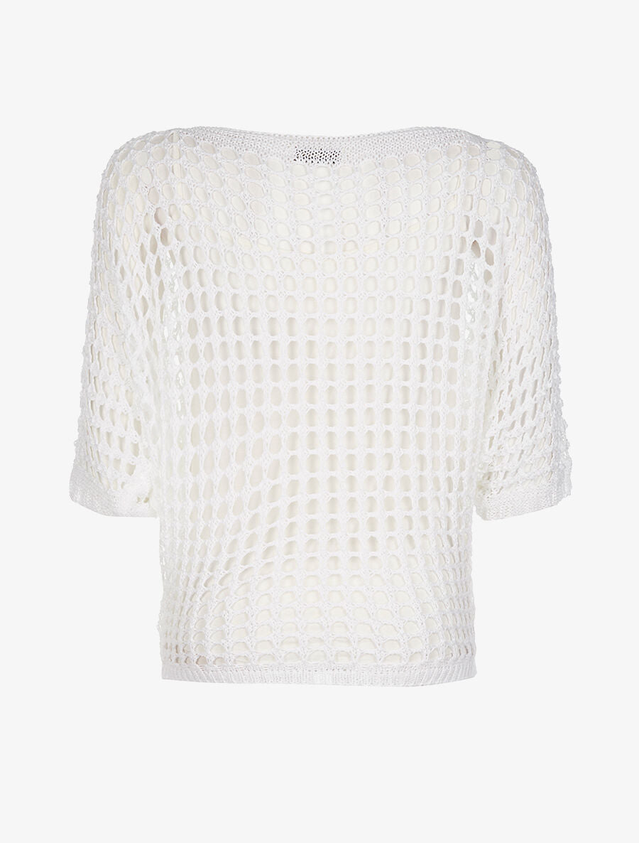 Pull filet et débardeur - blanc - 2