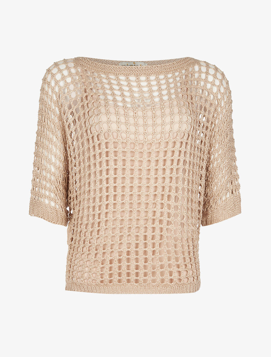 Pull filet et débardeur - beige - 1