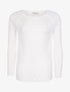 Pull uni maille ajourée - blanc - 1