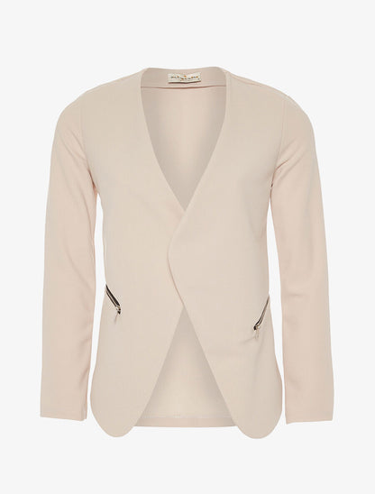 Veste ouverte asymétrique - nude - 3