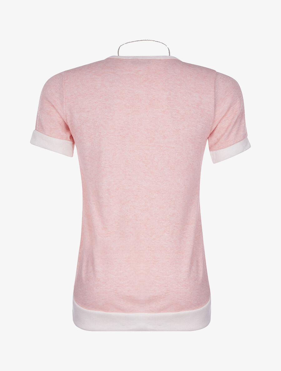 Pull doux à manches courtes - rose - 2