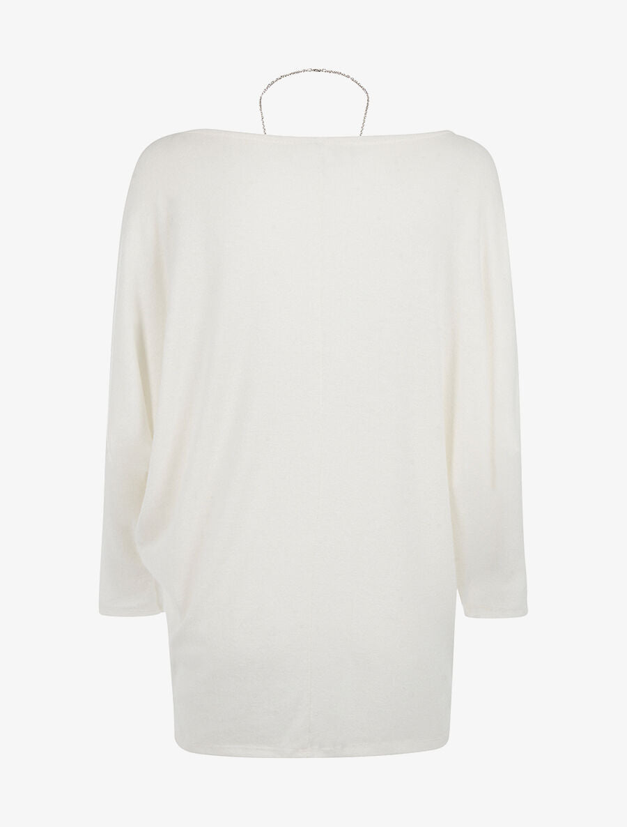 Pull doux et sautoir étoile - blanc - 2