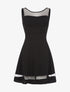 Robe évasée buste transparent - noir - 3