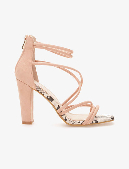 Peep-toes lanières croisées - nude - 5