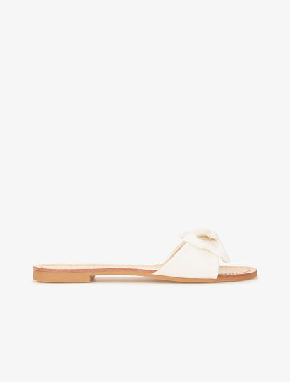Nu-pieds feuilles dorées - blanc - 1
