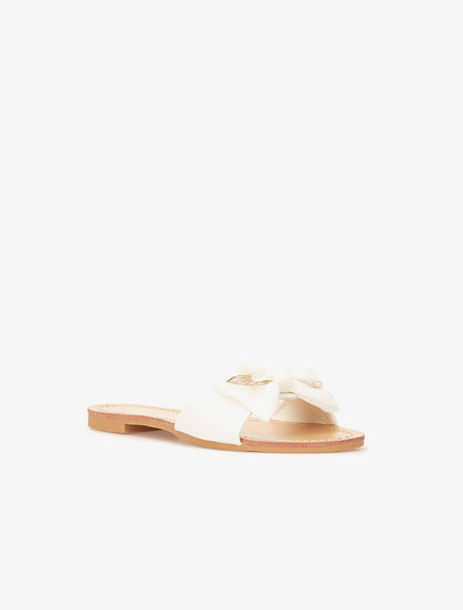 Nu-pieds feuilles dorées - blanc - 2
